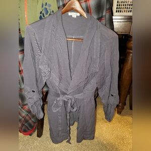 Dark Blue Shacket With Belt Xxl